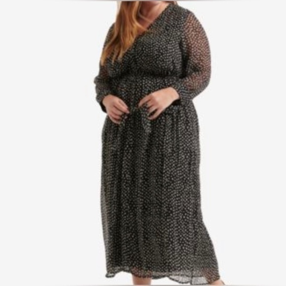 Lucky Brand Polka Dot Belted Maxi Dress